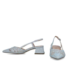 Stylish Silver Low Block Heel Sandals for Occasions