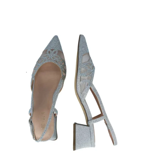 Stylish Silver Low Block Heel Sandals for Occasions