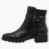 Tamaris Black Ankle Boots with Block Heel and Buckle Detail