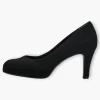 Tamaris Black Faux Suede Heels with Modern Comfort