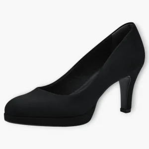 Tamaris Black Faux Suede Heels with Modern Comfort