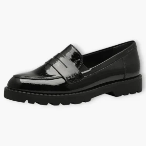 Tamaris Black Patent Chunky Loafers