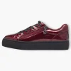 Tamaris Bordeaux Trainer-Style Shoes with Black Side Sole and Zip