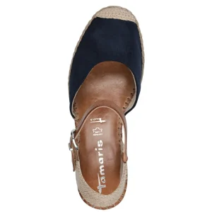 Tamaris Espadrille Sandals - Navy & Beige