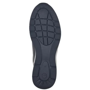 Tamaris PURE RELAX Navy Leather Runner with White Sole and Outside Zipper