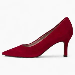 Tamaris Red Suede Leather Heels with 7.5 cm Pointed Toe