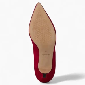 Tamaris Red Suede Leather Heels with 7.5 cm Pointed Toe
