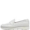 Tamaris White Leather Penny Loafers with Modern Off-White Sole