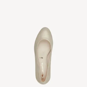 TAMARIS Women's Leather Pumps with Block Heel and ANTIslide Technology