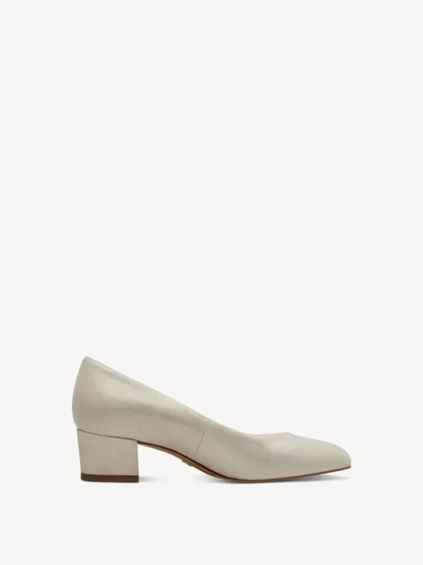 TAMARIS Women's Leather Pumps with Block Heel and ANTIslide Technology