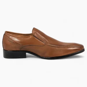 Tan Slip-On Shoes with Tramline Stitch - Dubarry Deegan