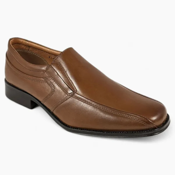 Tan Slip-On Shoes with Tramline Stitch - Dubarry Declan