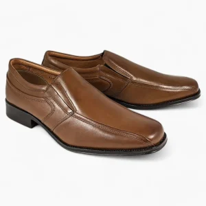 Tan Slip-On Shoes with Tramline Stitch - Dubarry Declan
