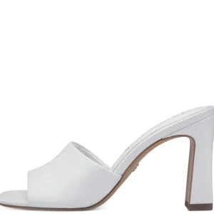 Trendy Heeled Sandal Mules with Open Toe in White