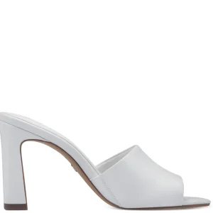 Trendy Heeled Sandal Mules with Open Toe in White