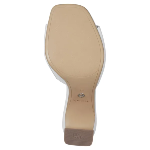 Trendy Heeled Sandal Mules with Open Toe in White