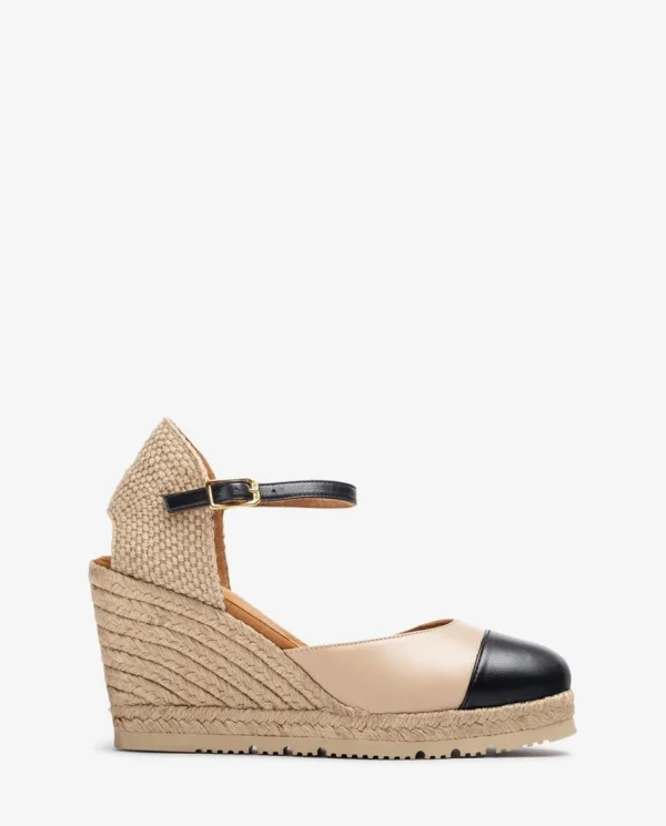 Unisa CAVA SuperLight Espadrille Wedges - Beige & Black