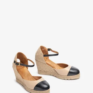 Unisa CAVA SuperLight Espadrille Wedges - Beige & Black