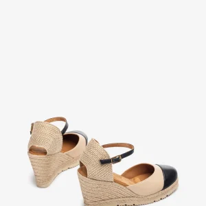 Unisa CAVA SuperLight Espadrille Wedges - Beige & Black