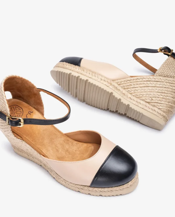 Unisa CAVA SuperLight Espadrille Wedges - Beige & Black