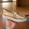 Unisa Rose Gold Loafer with Metal Trim: SuperLight Technology