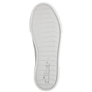White Canvas Flat Runner Shoes with Elastic Strap and Soft Foam Insole