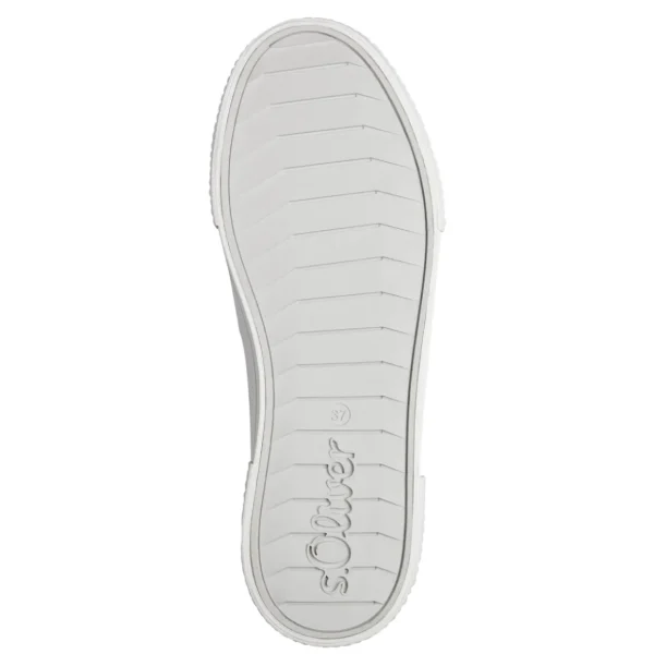 White Canvas Flat Runner Shoes with Elastic Strap and Soft Foam Insole