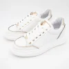 White Trainer with Gold Detailing by Meline