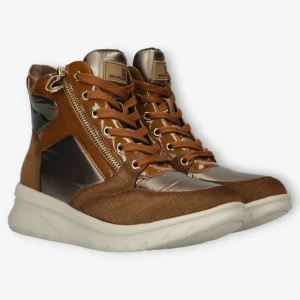 XTI Brown Boots with Bronze Details and Wedge Sole