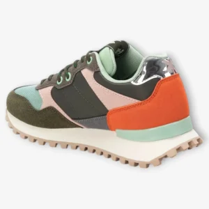 XTI Khaki Trainers with Multicoloured Details and Wedge Sole