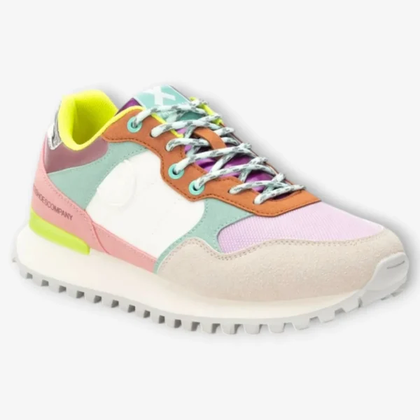 XTI White Trainers with Multicoloured Details and Wedge Sole